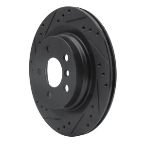 BMW 228i Gran Coupe Brake Rotor (1) - Rear Left - R1 Concepts - Drilled & Slotted - Black - `16-`26